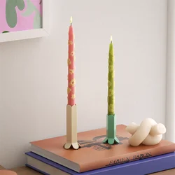 Boowan Nicole Petal Waltz Taper Candle Mold DIY Scented Candle Silicone Mold Soy Wax Mould Home Decor