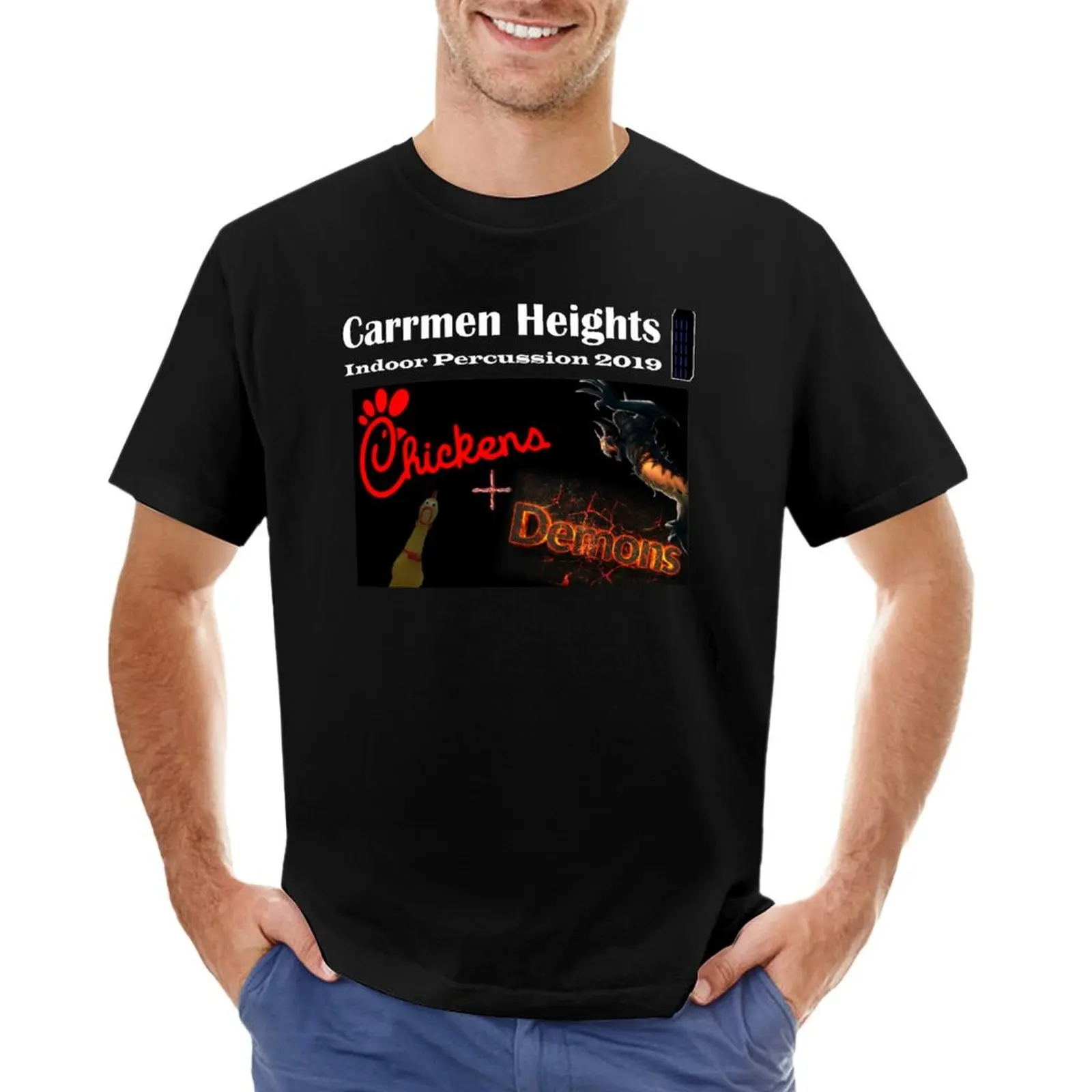 Chickens and Demons Carrmen Heights Indoor Percussion 2019 T-Shirt cute tops for a boy plus size men clothing