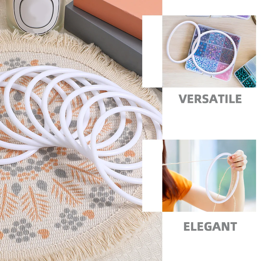 30 Pcs Dream Catcher Accessories Teapot Bittle Caps Plastic Cross Stitch Hoop Supply Embroidery Rings for