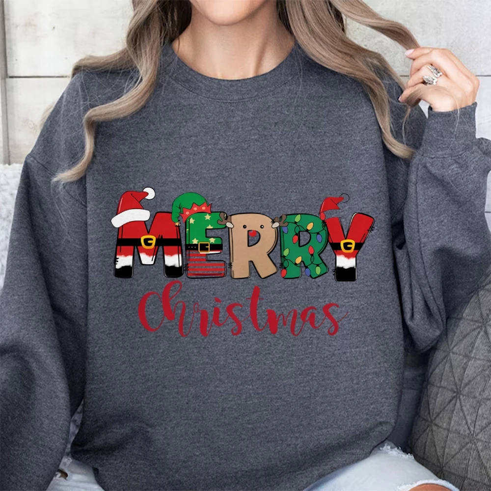 Merry Christma Top 100% Cotton Pullover Unisex Hoodie Long Sleeves Y2K Style High Street Sweatshirt Comfort Cheap Sportwear