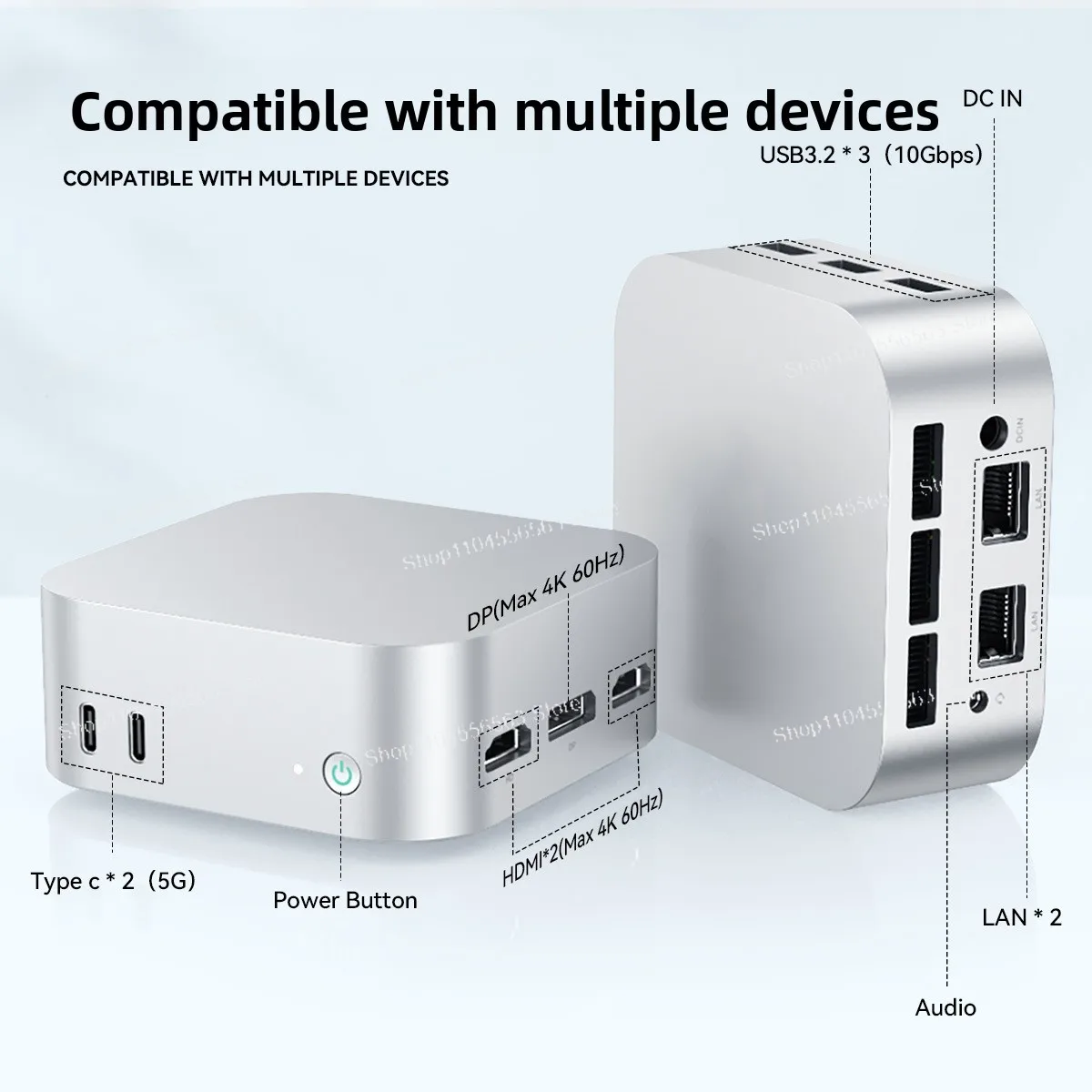 N150 Mini PC, Triple 4K Display Output Compact Desktop Computer for Business Office and Portable Use