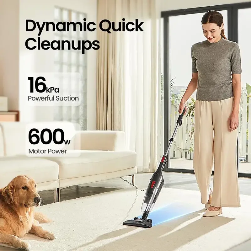 RoneAIR Ultralight Upright Corded Stick Vacuum 3-in-1 with 16000Pa Suction Power and Large Capacity Dust Cup