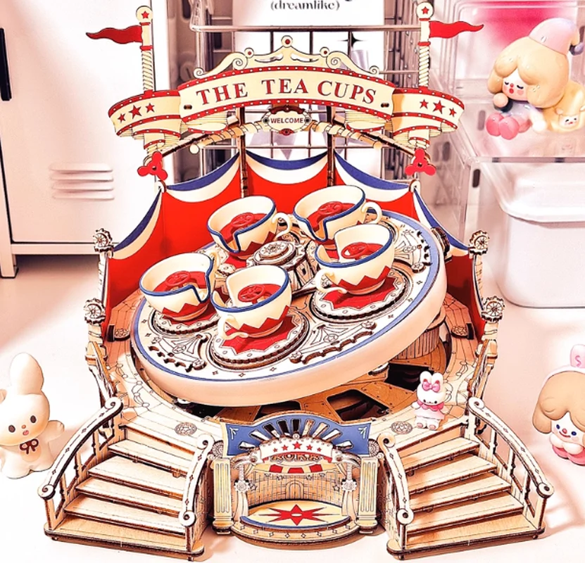 

3d Wooden Puzzle Magical Amusement Park Series Wooden Home Decor Music Box Desktop Decor Diy Trendy Toys Girls Surprise Gifts