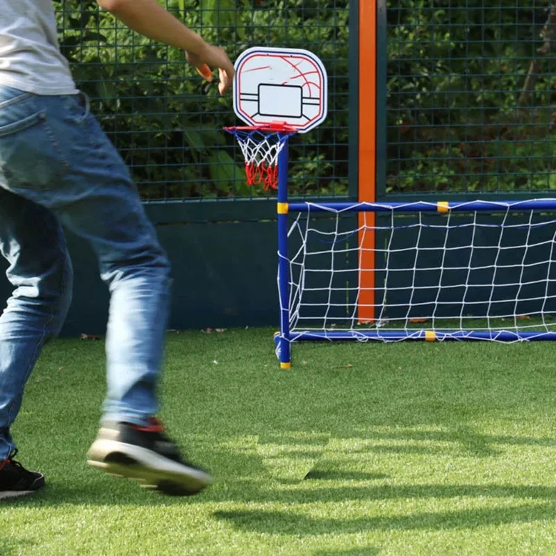 Buitensporten voor kinderen Voetbaldoel Twee-in-één pak Basketbalstandaard voor jongens en meisjes Draagbaar voetbaldoel Plastic