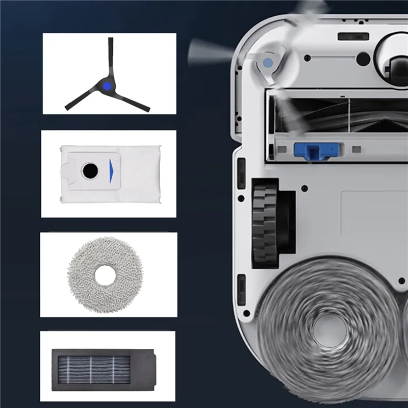 ABUD-2X ل Ecovacs Deebot X2 Omni / X2 Pro / X2 روبوت فراغ الملحقات الأسطوانة الجانب الرئيسي فرشاة فلتر Hepa ممسحة القماش أجزاء