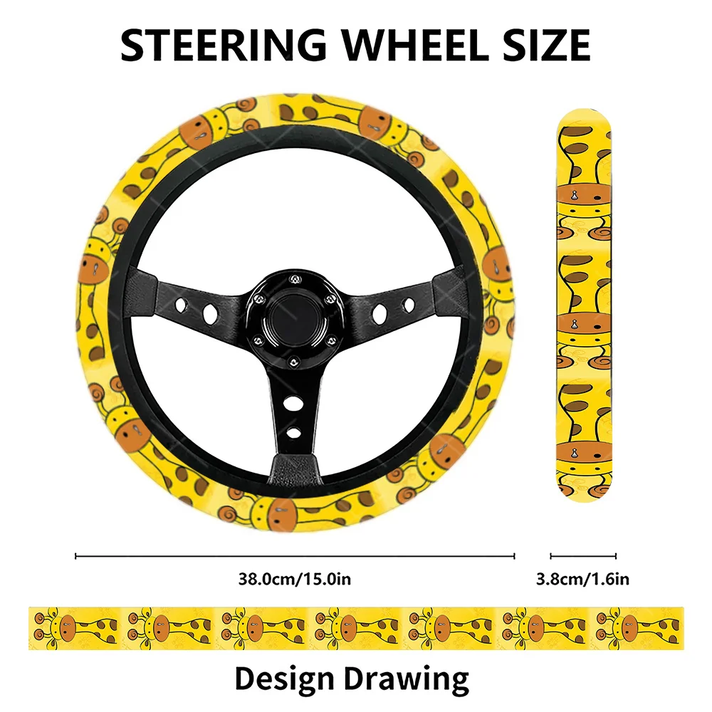 Giraffe-Inspired Steering Wheel Cover, Robust And Fashionable Design, Fits All Types of Vehicles Including Cars, Suvs