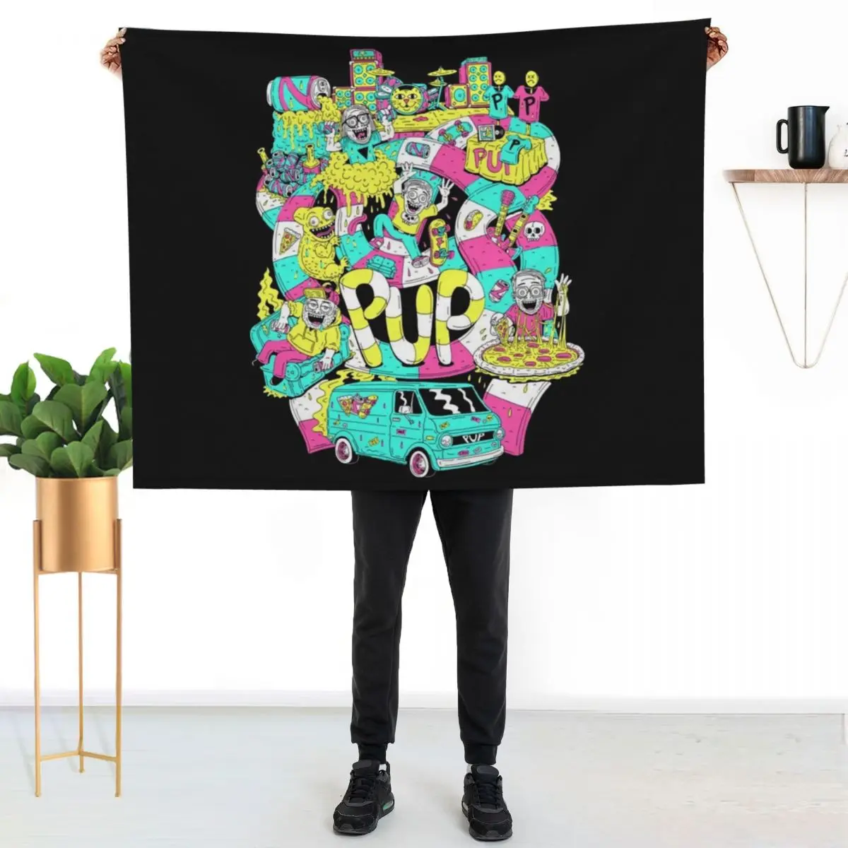 

PUP band logo Essential Throw Blanket Soft Sherpa Fleece Warm Blanket for Winter
