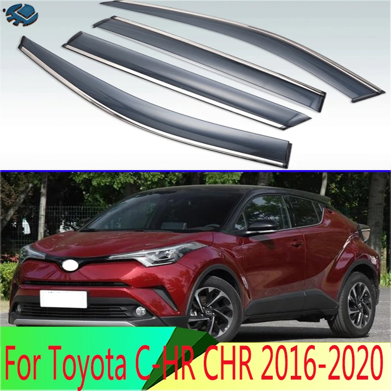 

Для Toyota C-HR CHR 2016 2017 2018 2019 2020 пластиковый внешний козырек вентиляционные шторы оконный солнцезащитный дефлектор от дождя 4 шт.