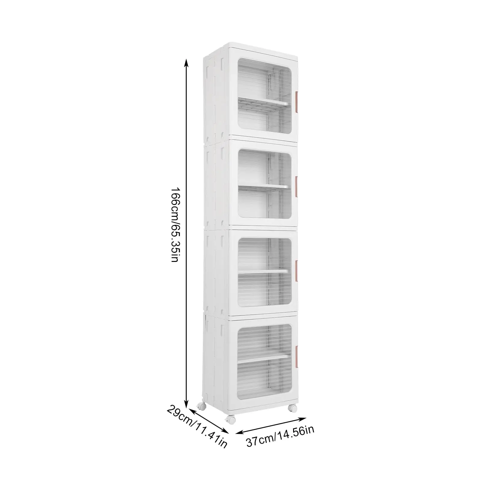 4 Tier Plastic Storage Bins with Lids, Storage Boxes Stackable Storage Containers with Wheels, Closet Organizers and Storage She