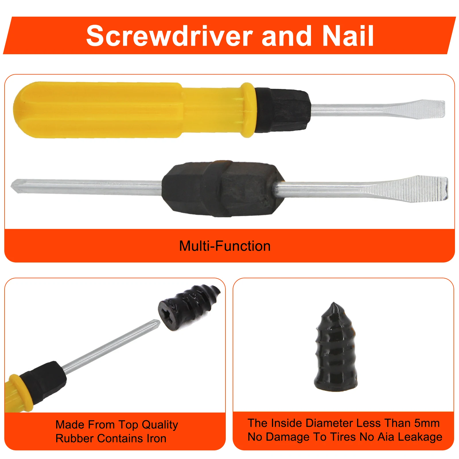 Autoband Reparatie Tool Kit Auto Emergency Lekke Band Bandenplug Punctie Tang Cutter Band Nagel Bandenspanningsmeter