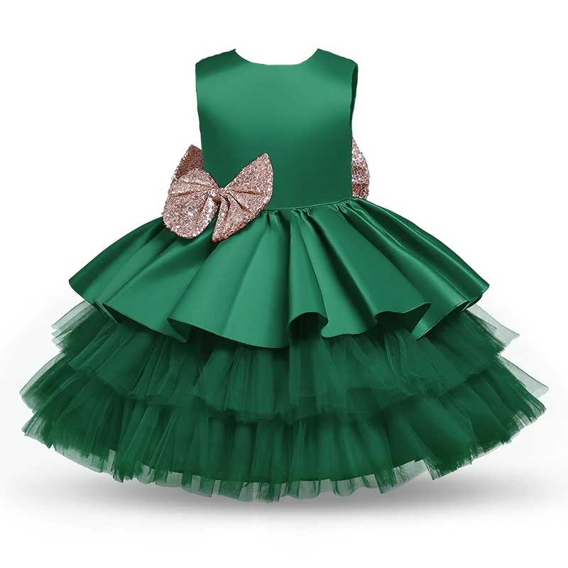 Kids Dress For Girls Christmas New Year Princess Eleagnt Party Tutu Prom Dresses Children Wedding Evening Bowknot Gown 1-5 Years