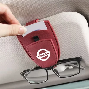 Suede car styling glasses storage clip Sun Viewer Ticket Card for Nissan Qashqai x J10 J11 trail tiida juke accessories 6 Main Sales Gate Girls Tiida - №1