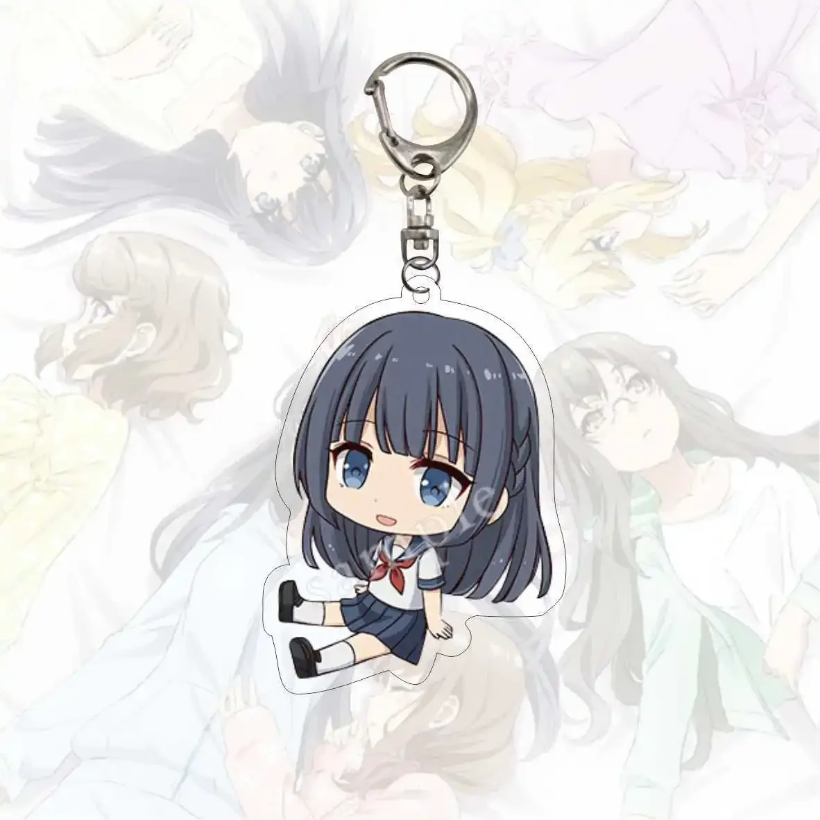 6CM Japanese Anime Transparent Irregular Sakurajima Mai Key Chains Azusagawa Sakuta Kawaii Fashion Jewelry Premium Accessories