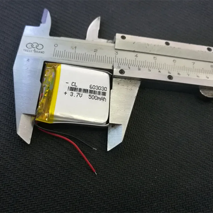 603030 polymer lithium battery, 3.7V500mAh radio telephone, MP3MP4 electronic dog, plug-in sound box Rechargeable Li-ion Cell