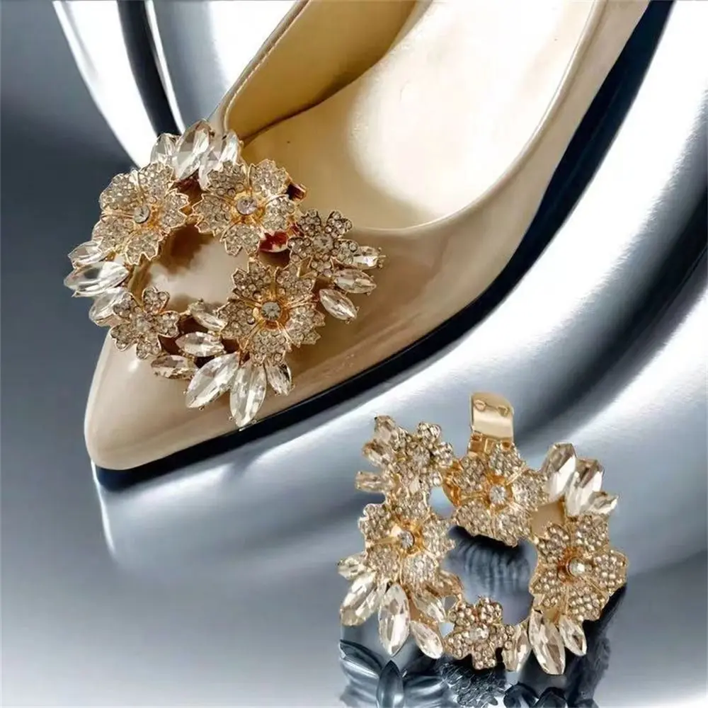 

Shiny Rhinestones Shoe Clips Crystal Removable Bride Shoes Decoration Charm Buckle for High Heel