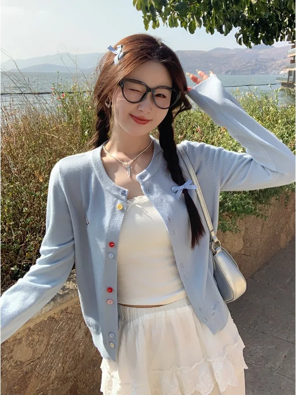 Korean Sle Yellow Knitted Cardigan Women's Winter Slim Fit Outerwear Top 2025 New ular Sweater Long Sve Regular Length