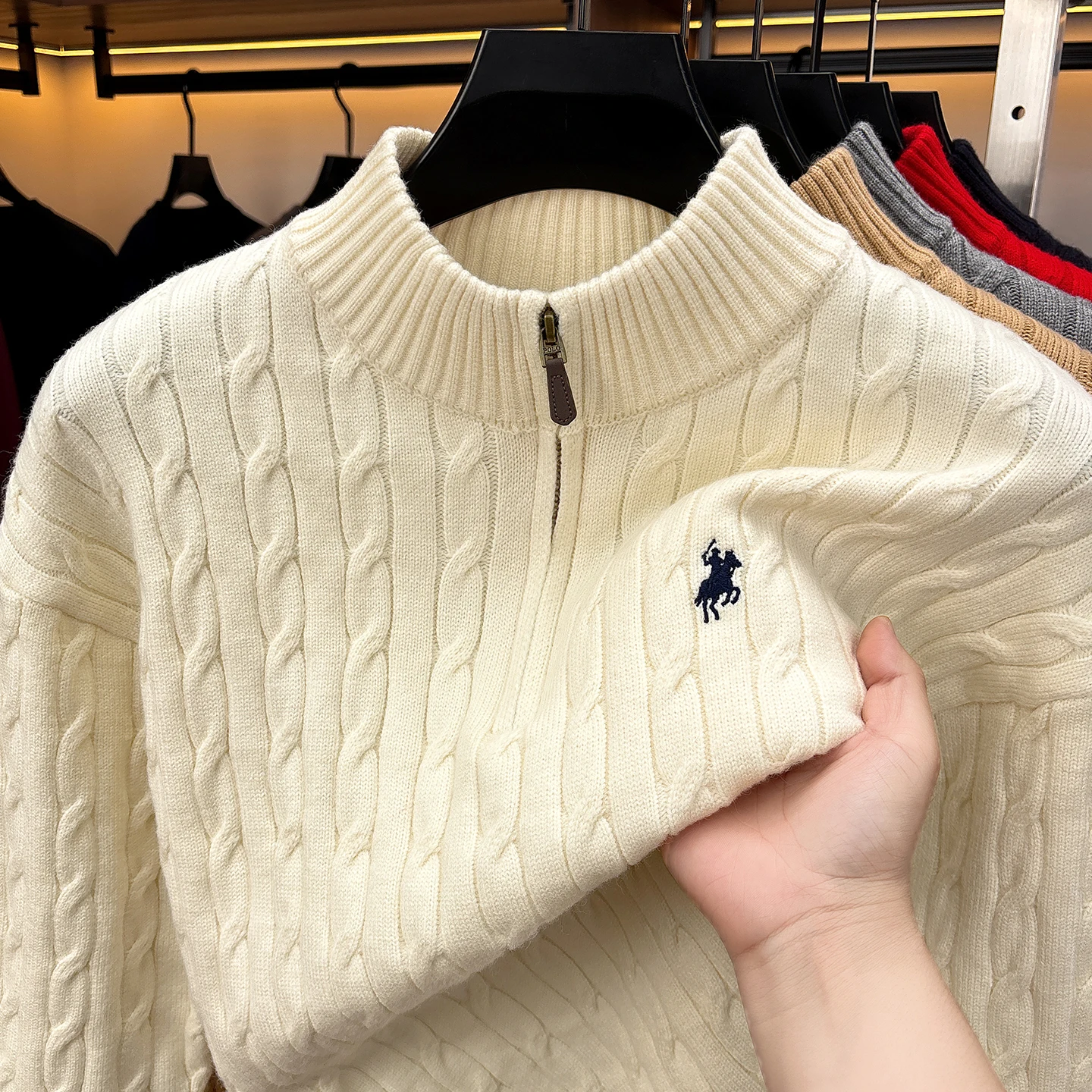 Wysokiej jakości męski sweter  – Men'S Fashion Zip Sweater recenzja i cena