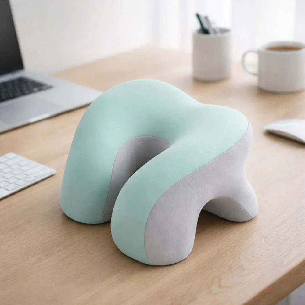 

Ergonomic Students U Shape Nap Pillow Skin-friendly Breathable Neck Support Pillow Foam Hollow Design Desk Sleep Head Support