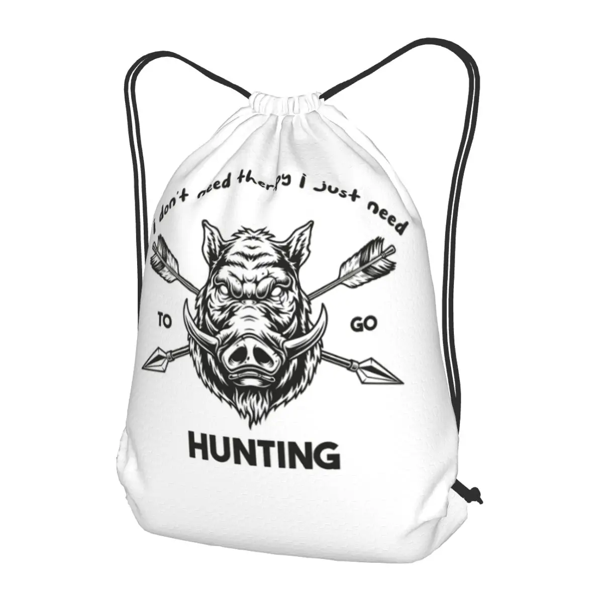 I Just Need To Go Hunting Hunters Lovers Backpacks Casual Drawstring Bundle Pocket Shoes Bag Book Bags for Travel School