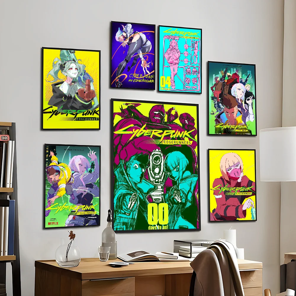 David and Valerie Cyberpunk Anime Anime Posters Sticky Whitepaper Sticker DIY Room Bar Cafe Kawaii Room Decor