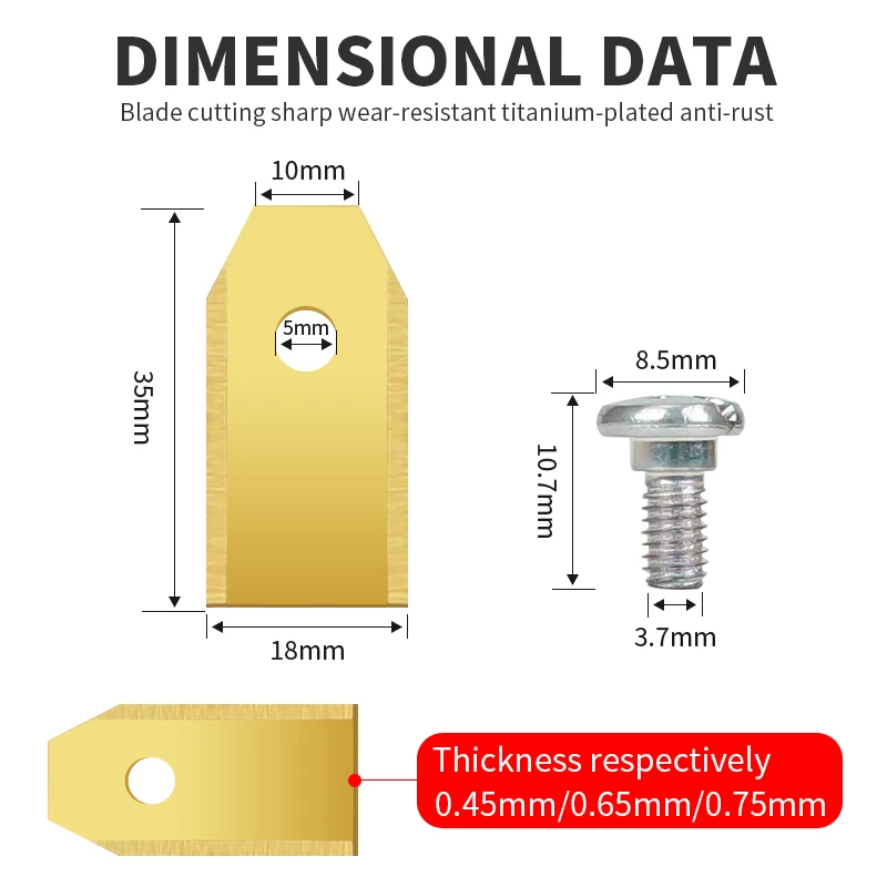 0.45*35*18mm Trimmer Lawn Robot Blade  Replacement Coated Stainless Steel Mower Blade for Husqvarna Automower/Gardena Robotic