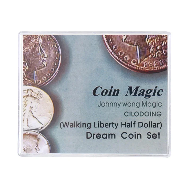 

Набор монет Johnny Wong Dream (полудоллара Walking Liberty) Моргана Dollar Magic Tricks Монета появляется исчезают иллюзии Уловки