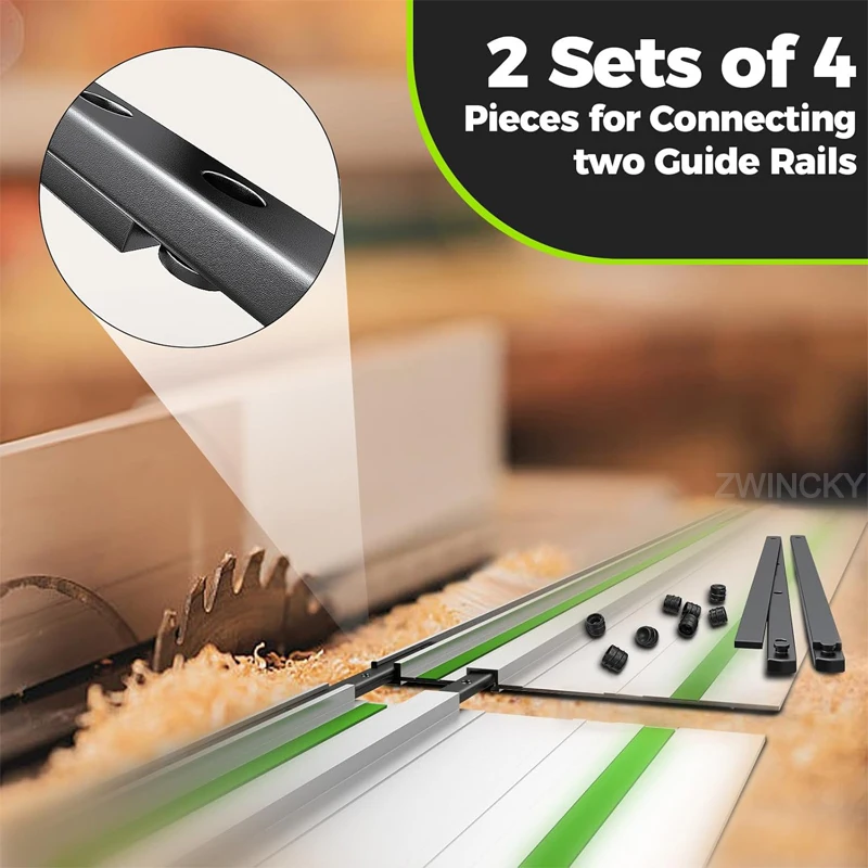 P-20177 Track Saw Guide Rail Connector Set Replacement Wooden Board Cutting Guide Rail Connector for Makita/Festool Track Saw