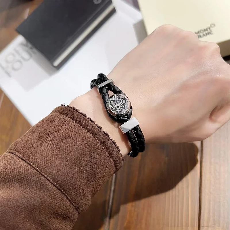 سوار Wanjia الأوروبي والأمريكي الجديد المخصص سوار MB منسوج من الفولاذ المقاوم للصدأ للرجال #2