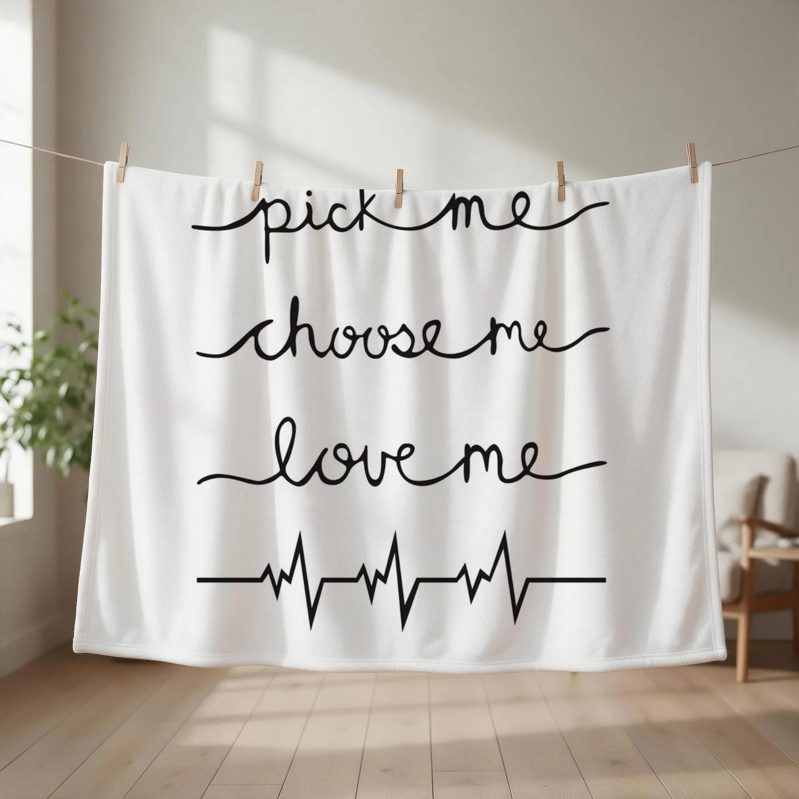 Pick me Choose me Love me Throw Blanket Furry Large Flannel Soft Blankets