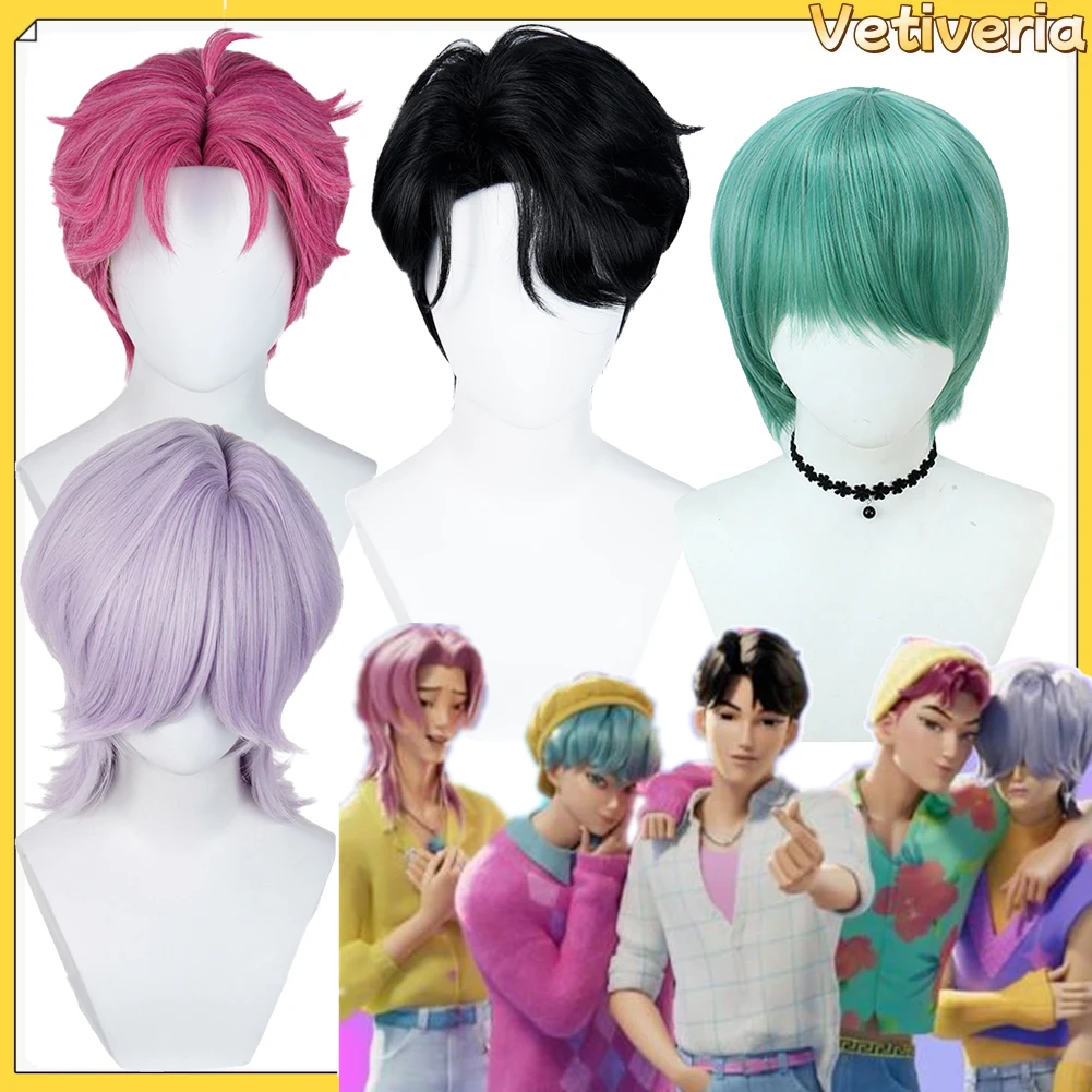 

Saja Boy BOBBY Mystery Jinu Abby Wigs Demon KPop Hunters Cosplay Hair Party Headwear Props Halloween Costume Accessories