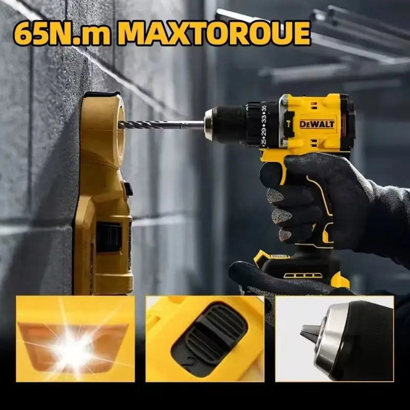 مفتاح ربط DeWalt DCD805 20 فولت بدون فرش، مثقاب مدمج أو مفتاح ربط تأثير بطارية السائق، أداة كهربائية