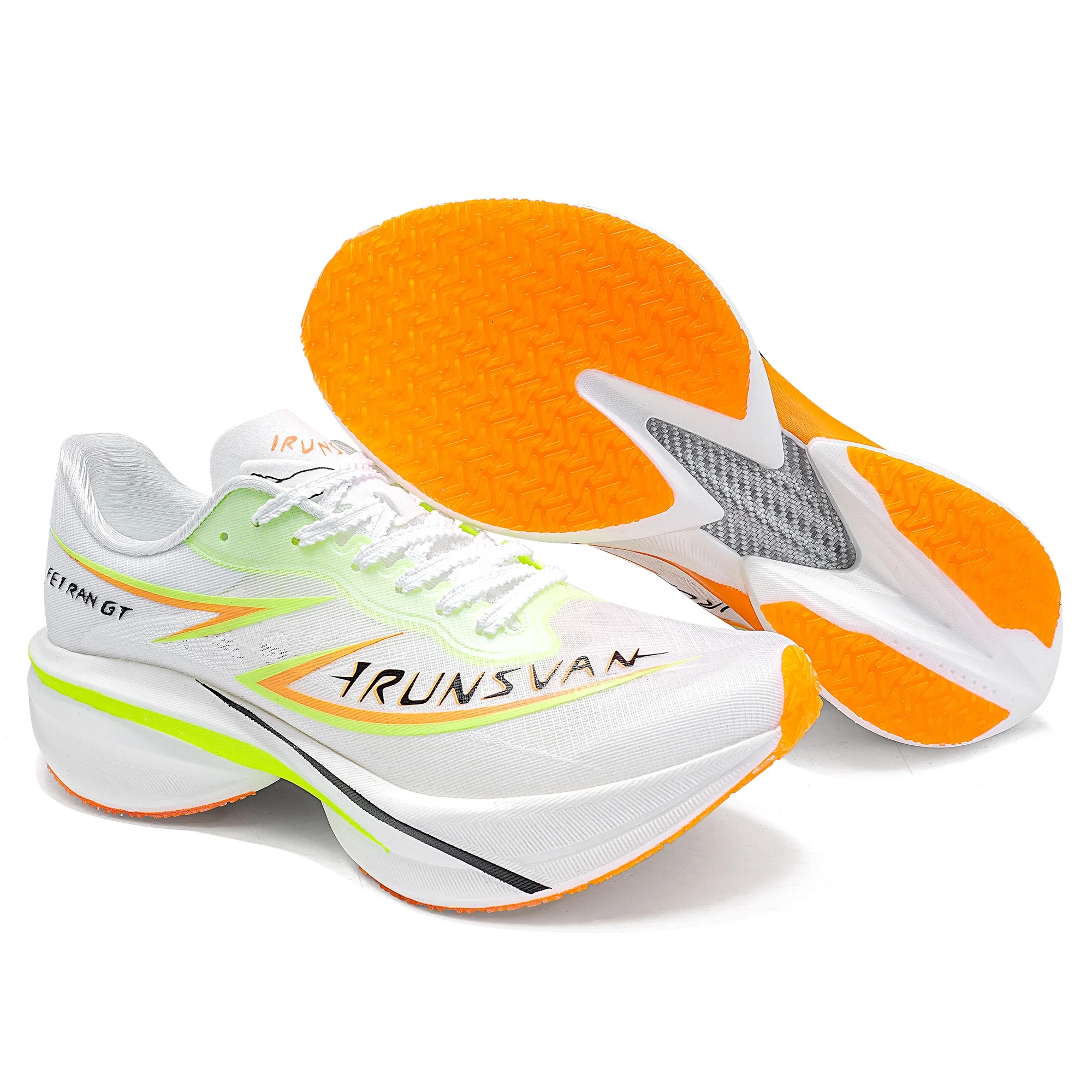 IRUNSVAN Full Palm Innovative Carbon Plate Board Double Knitting Breathable Dual Density Light Weight Fashion Sport Running Shoe