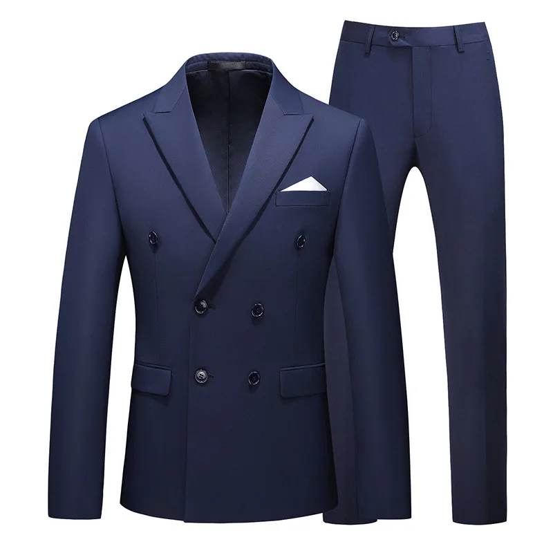 LH140 Men\'s Large Size Two-piece Suit Double Breasted