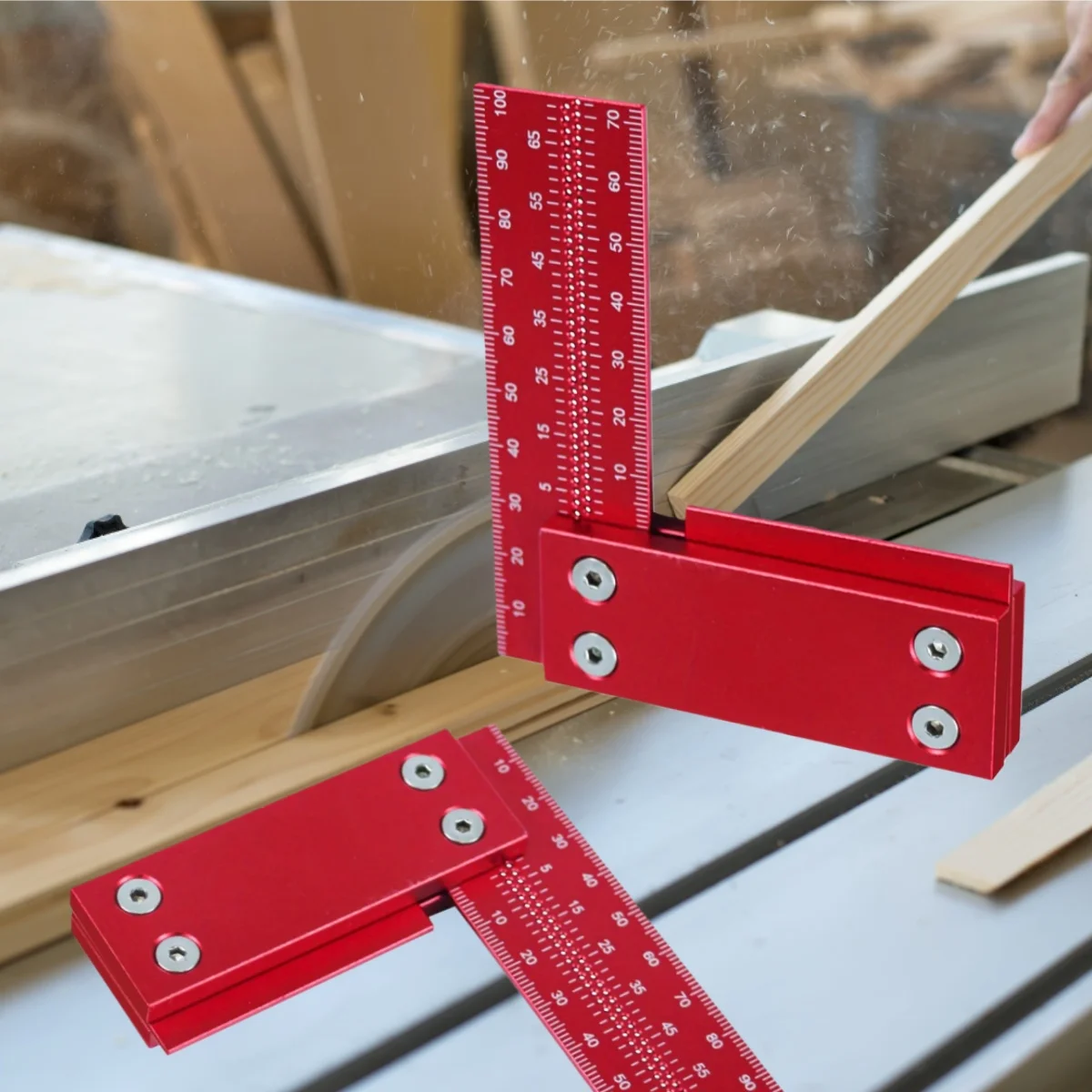 

100 мм прецизионный обрамчатый квадратный плотник, алюминиевая деревообрабатывающая прямоугольная линейка, гарантированная Т-образная линейка для измерения скорости