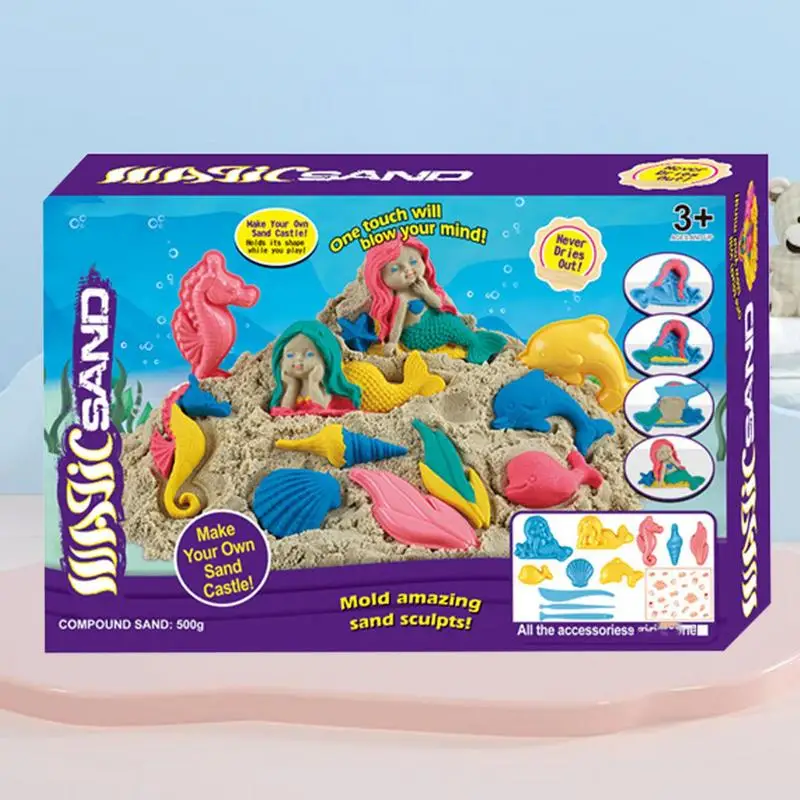 Sensory Bin ของเล่นเด็ก Mouldable Sensory Sandbox Art Kit Non-sticky Sensory Bin Playset เด็กของเล่นกลางแจ้งสําหรับ Beach Home ในร่ม