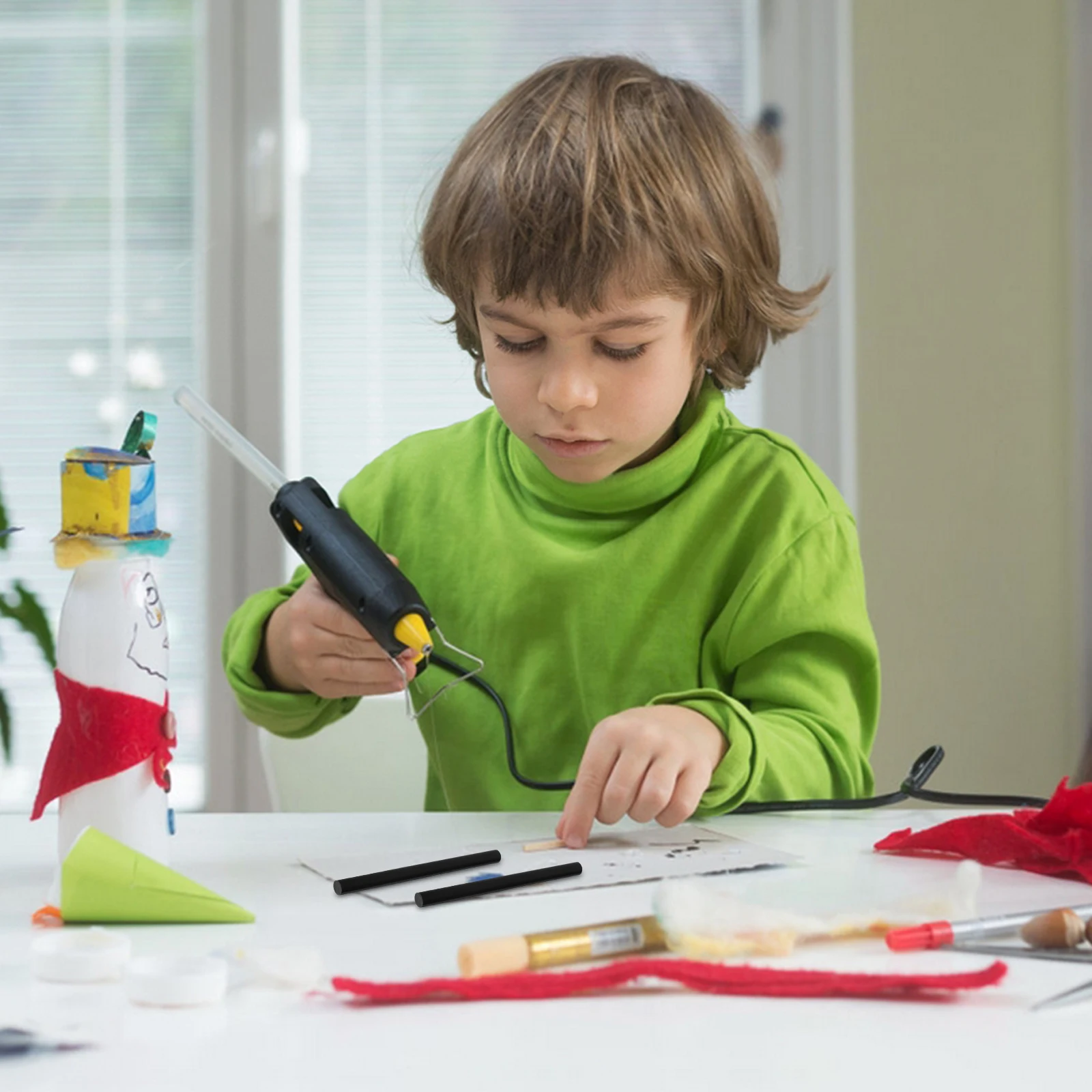 

50pcs Black Glue Stick High Viscosity Eva Crafting Bulk Small Sticks for Diy Craft Projects Hot Melt glue sticks Safe Reliable