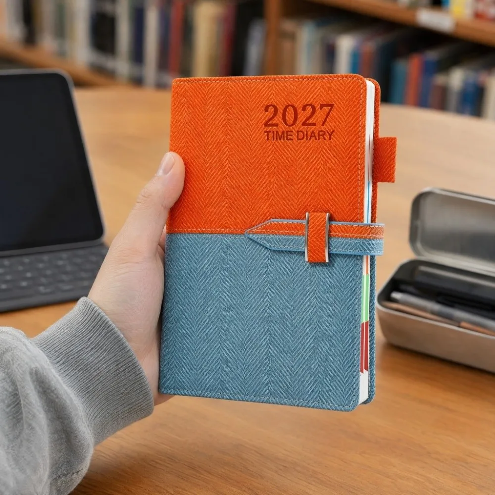 A5 2027 Schedule Book Calendar Notebook Diary Writing Pads Agenda Planner Notebook Multi Functional Thick Paper
