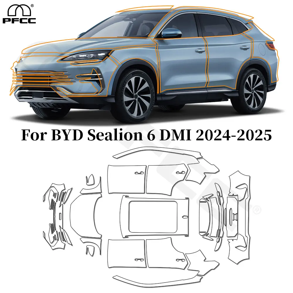 

For BYD SEALION 6 DMI 2023-2025 TPU Paint Protection Film Anti-scratch Car Body Clear Bra Pre-cut PPF Invisible Resistant Cover