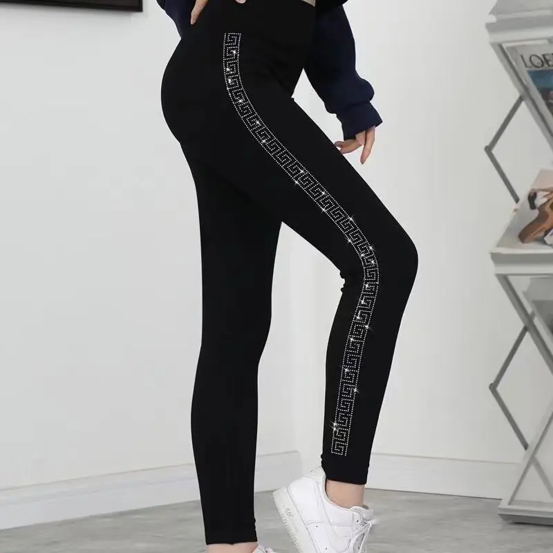 جديد عالية الخصر طماق النساء ربيع الخريف المألوف تنوعا الكي السراويل النساء الخريف الشتاء المخملية بناطيل تدفئة