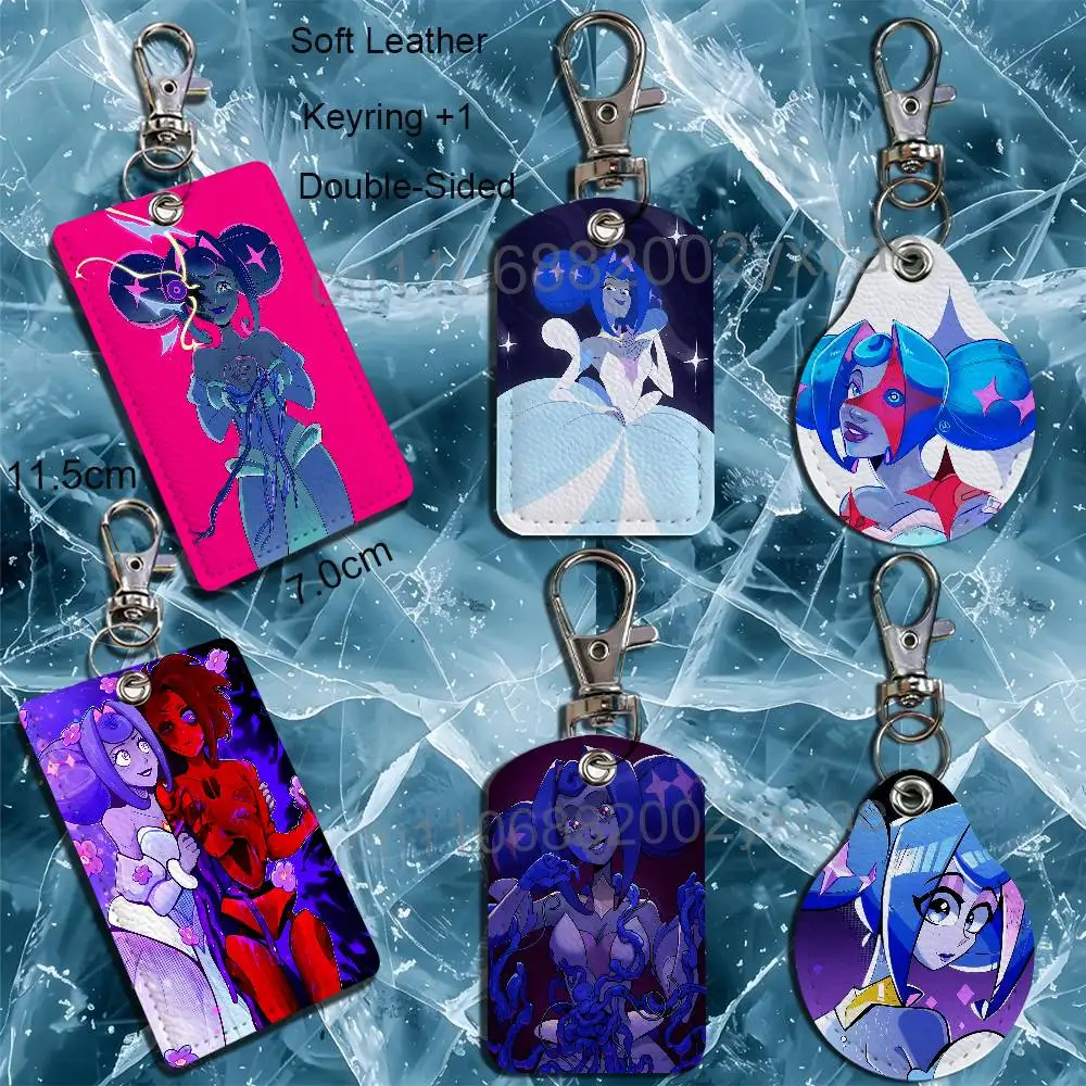 Blues kinned double pigtails Knights of Guinevere Card Holder Keychain Key Ring Door Lock Access Protective Case For Security