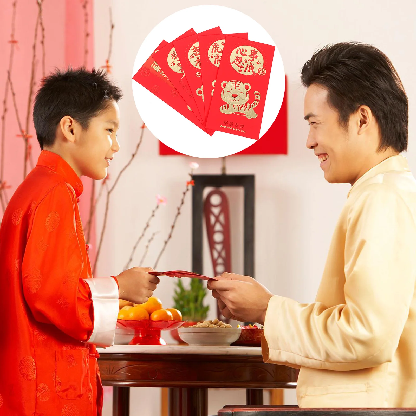 30pcs New Year Envelopes 2022 Chinese Tiger Year Money Pockets Red Packets For Spring Festival Traditional Ceremony Chinese