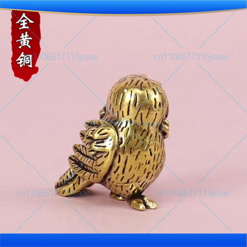 Mini Brass Owl Figurine - Cute Pocket-Sized Animal Statue for Desk Decor, Office, Shelf & Gift for Owl Lovers​