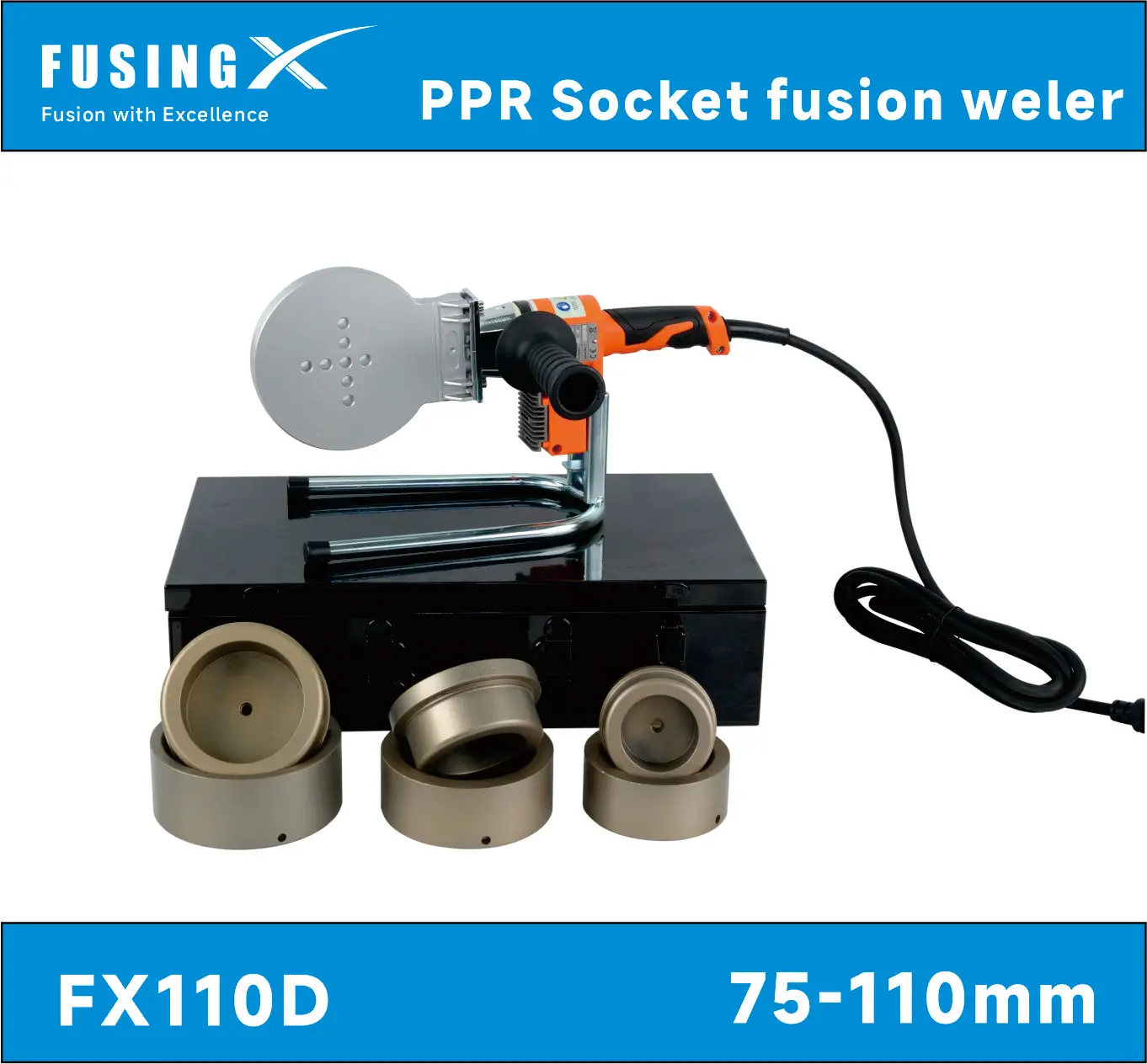Fusing X PP PPR 75mm to 10mm Socket fusion Welding Machine for Welding PPR PP Water Pipe Domestic Water Pipes