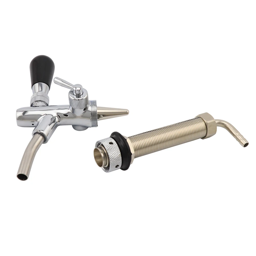 Gold Bronze Draft Beer Faucet with 127mm Long Shank Chrome Plating Home Brew Kegerator Bar Bridge Wine Beer Dispenser Spout Tap