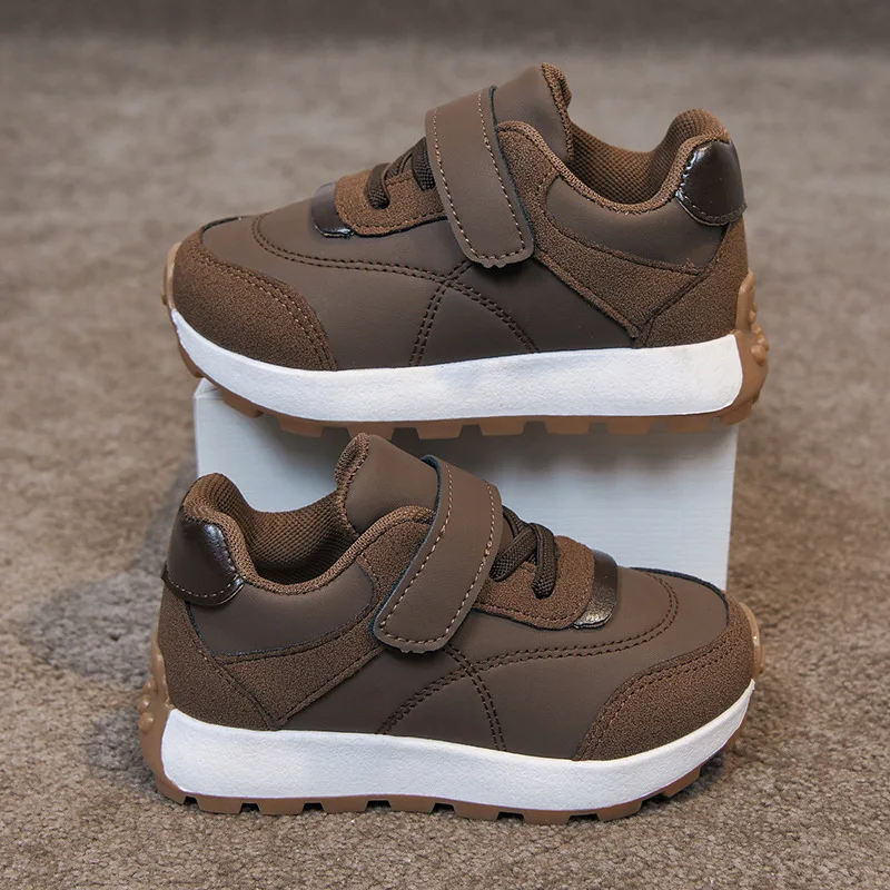 Kids' Shoes Unisex Velcro Strap Girls' Children Color-Blocked Sneakers Soft-Soled Boys' Running Toddler Walking Shoes No Rubbing