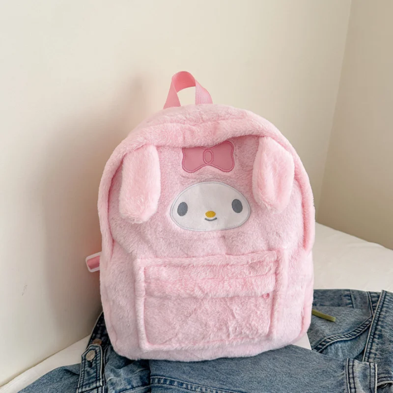 Sanrio Hello Kitty lindo y dulce bolso escolar para estudiantes Melody dibujos animados felpa Simple y ligero mochila de gran capacidad