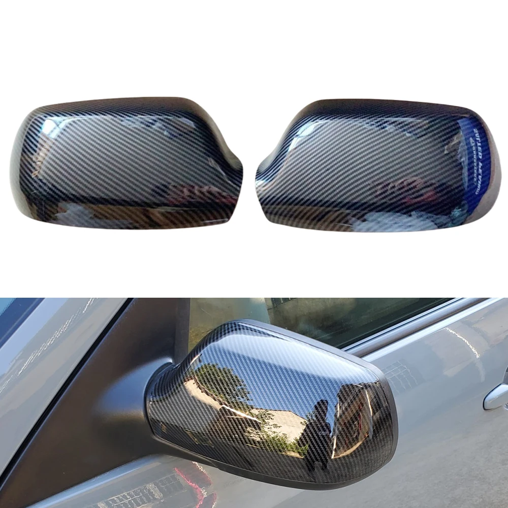 

Pair Car Side Door Rearview Carbon Fiber Mirror Cover Protect Frame Housing Shell Trim Cap For Mazda 3 BK 03-09 M6 03-08