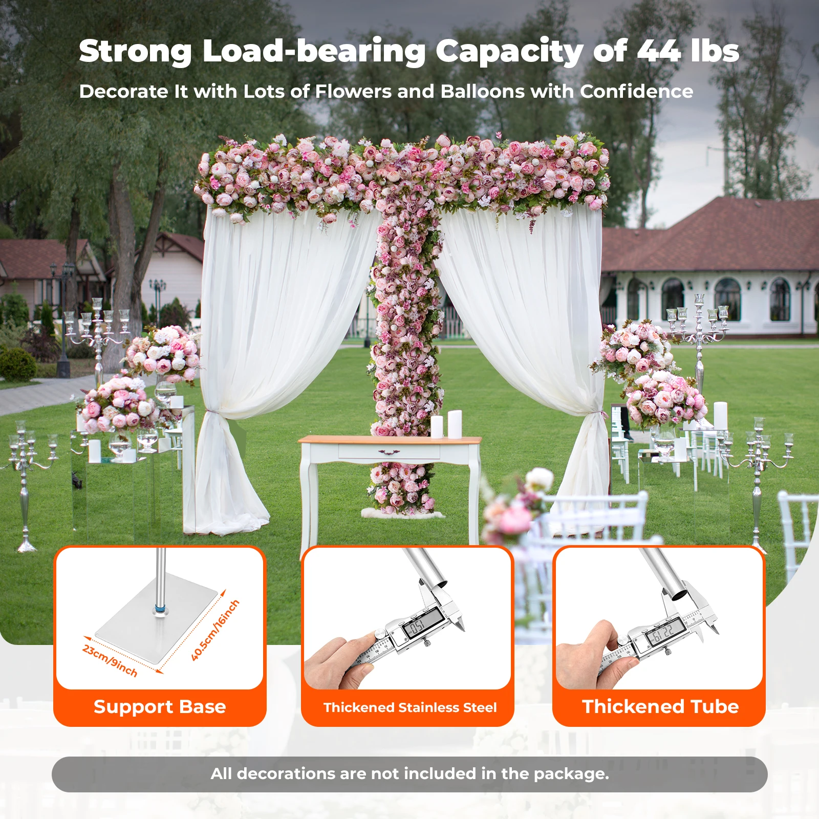 

Wedding Stand Steel Arch Backdrop Pipe Kit Curtain Frame Wedding Party Decor