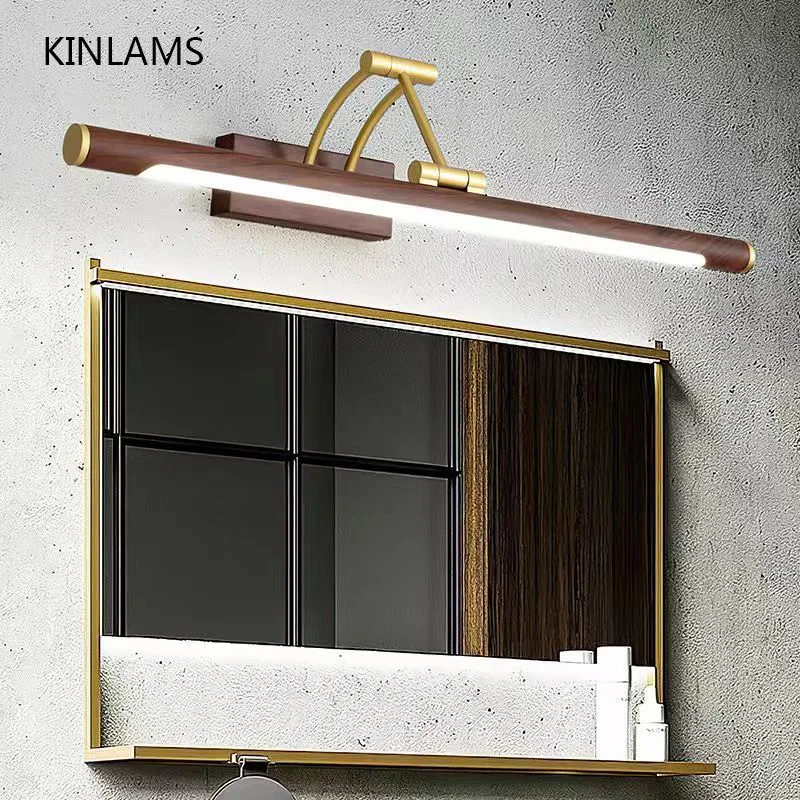 Folding Mirror Headlight LED Bathroom No Punching Mirror Cabinet Fill Lamp Hotel Telescopic Anti-Fog Makeup Mirror Headlight