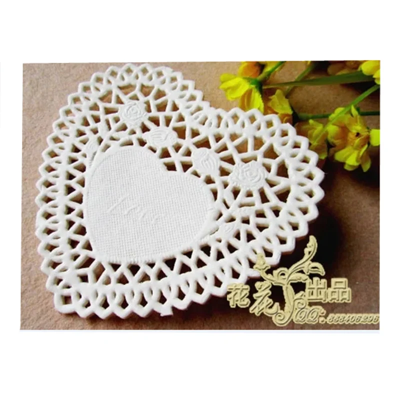 

250Pcs 4 Inches 10CM (100mm) Heart Lace Paper Doilies / Wedding Doyleys,Party Gift Decoration Placemats Paper